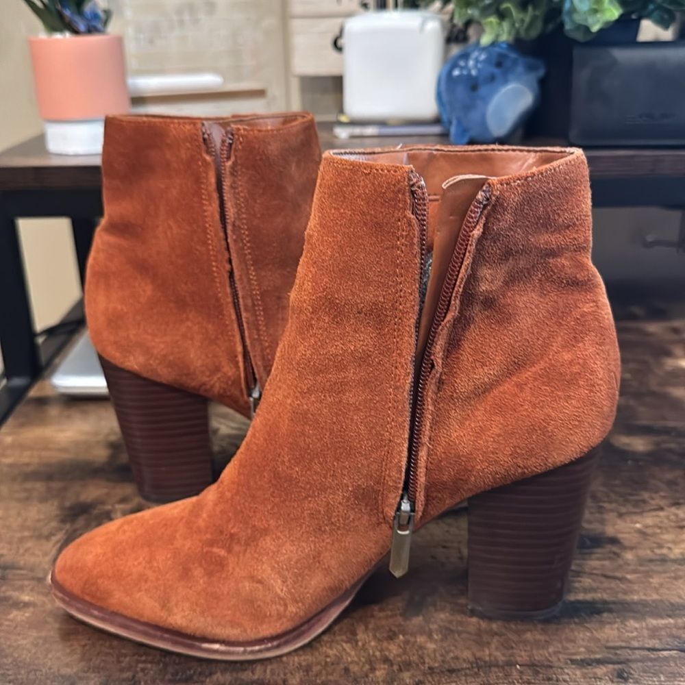 Sam Edelman Rust Brownieh Orange Booties size 7 - Picture 8 of 11